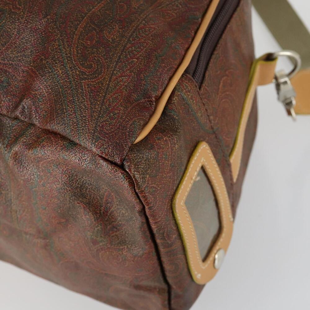 ETRO Paisley Boston Bag PVC 2way Bordeaux Gold Auth am10241 - Picture 16 of 16